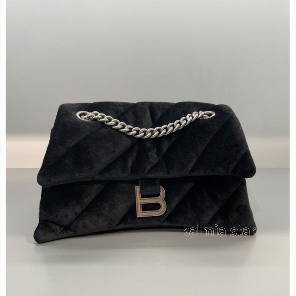 ●送料込●BALENCIAGA●CRUSH ベルベット チェーンバッグ