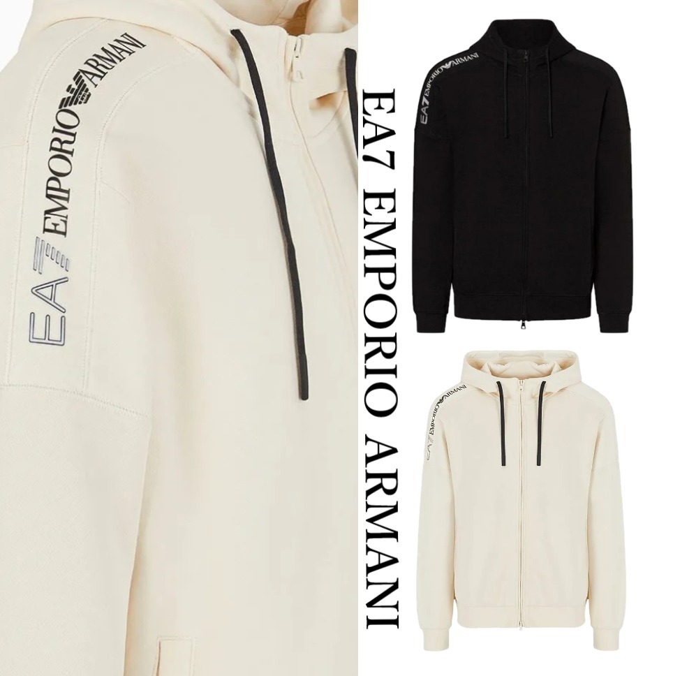 関税込 EA7 EMPORIO ARMANI ラバーロゴ入り パーカー