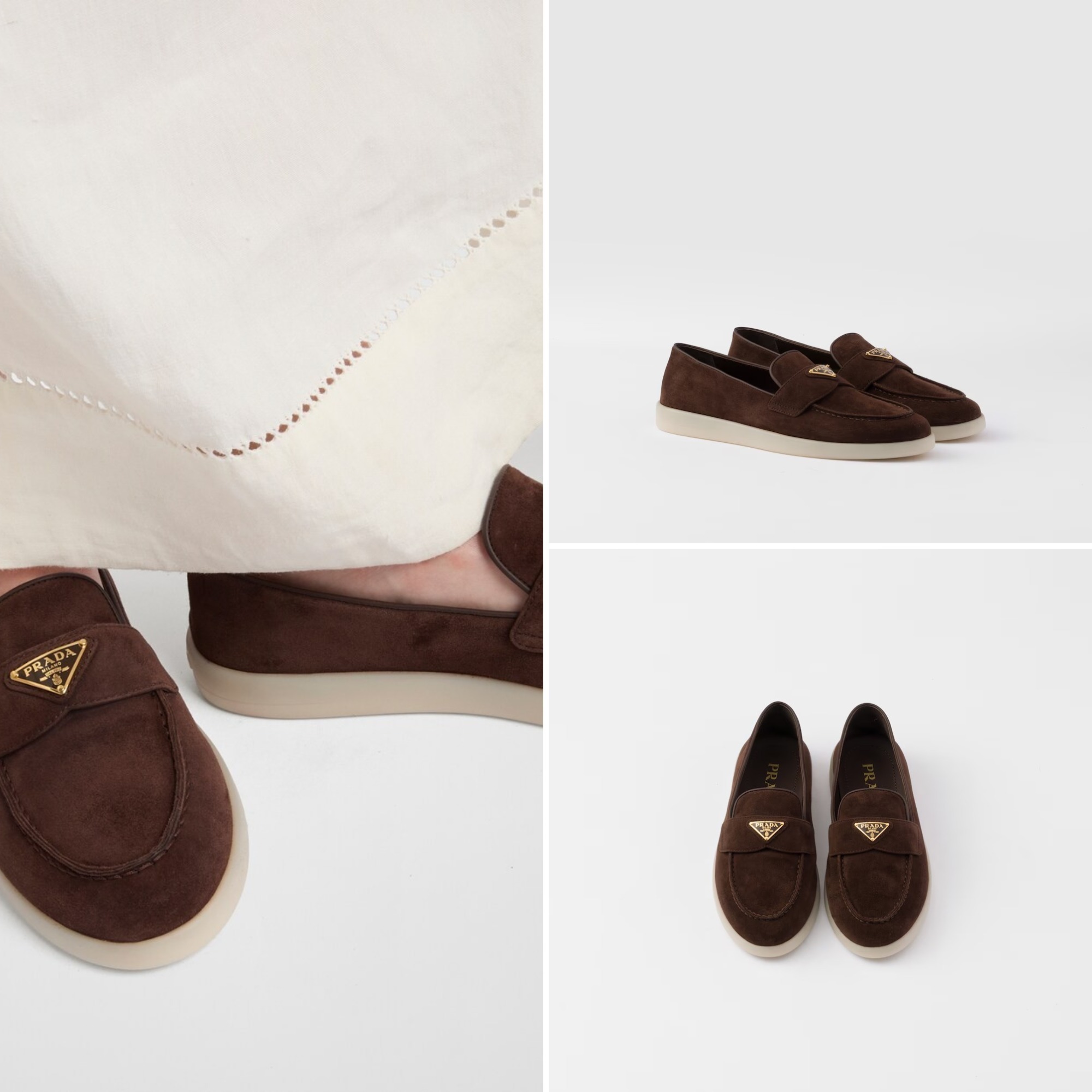 《送料無料》PRADA Suede loafers