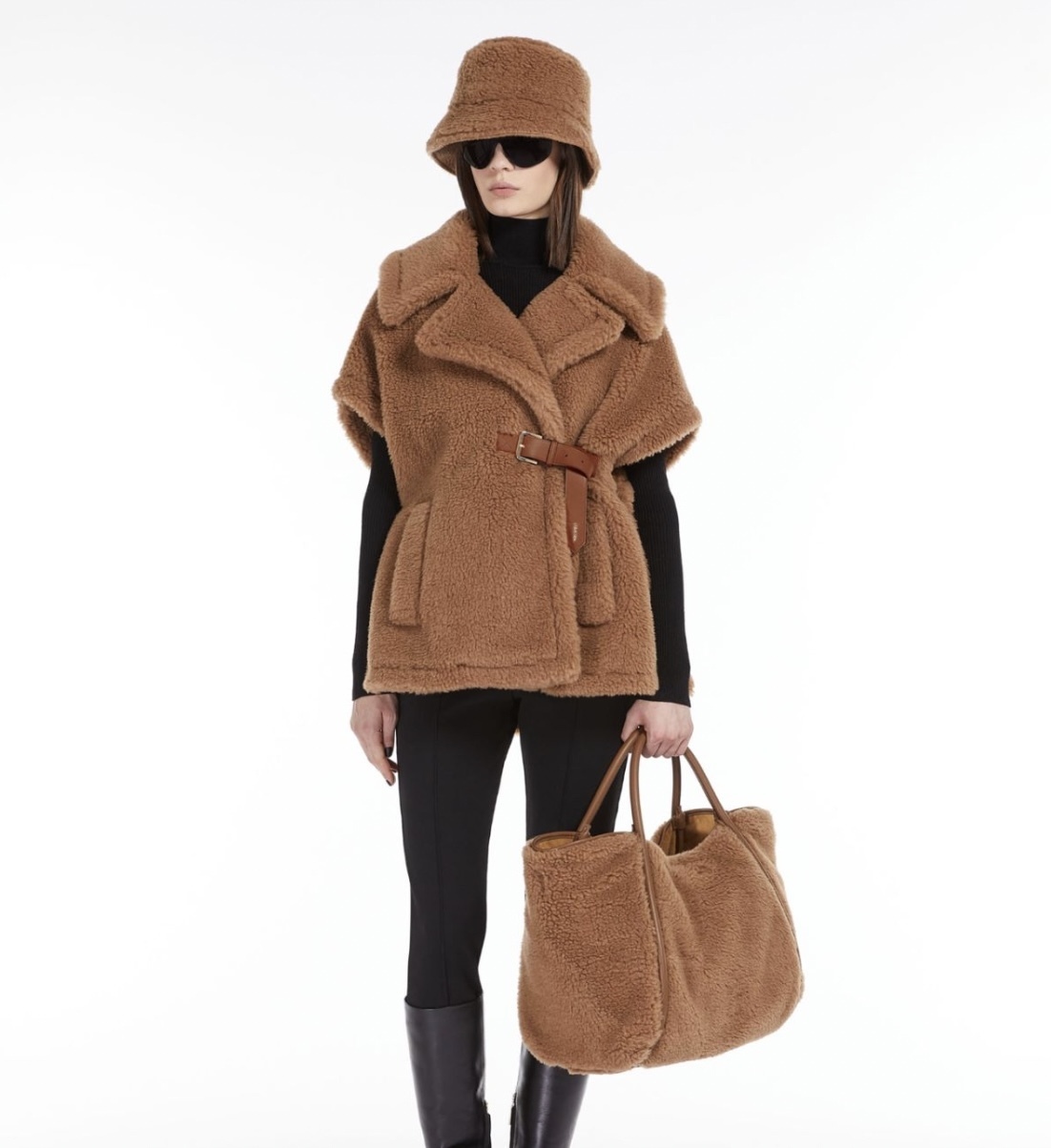 SALE《Max Mara》Newabavo ニューアバボ テディベアケープ