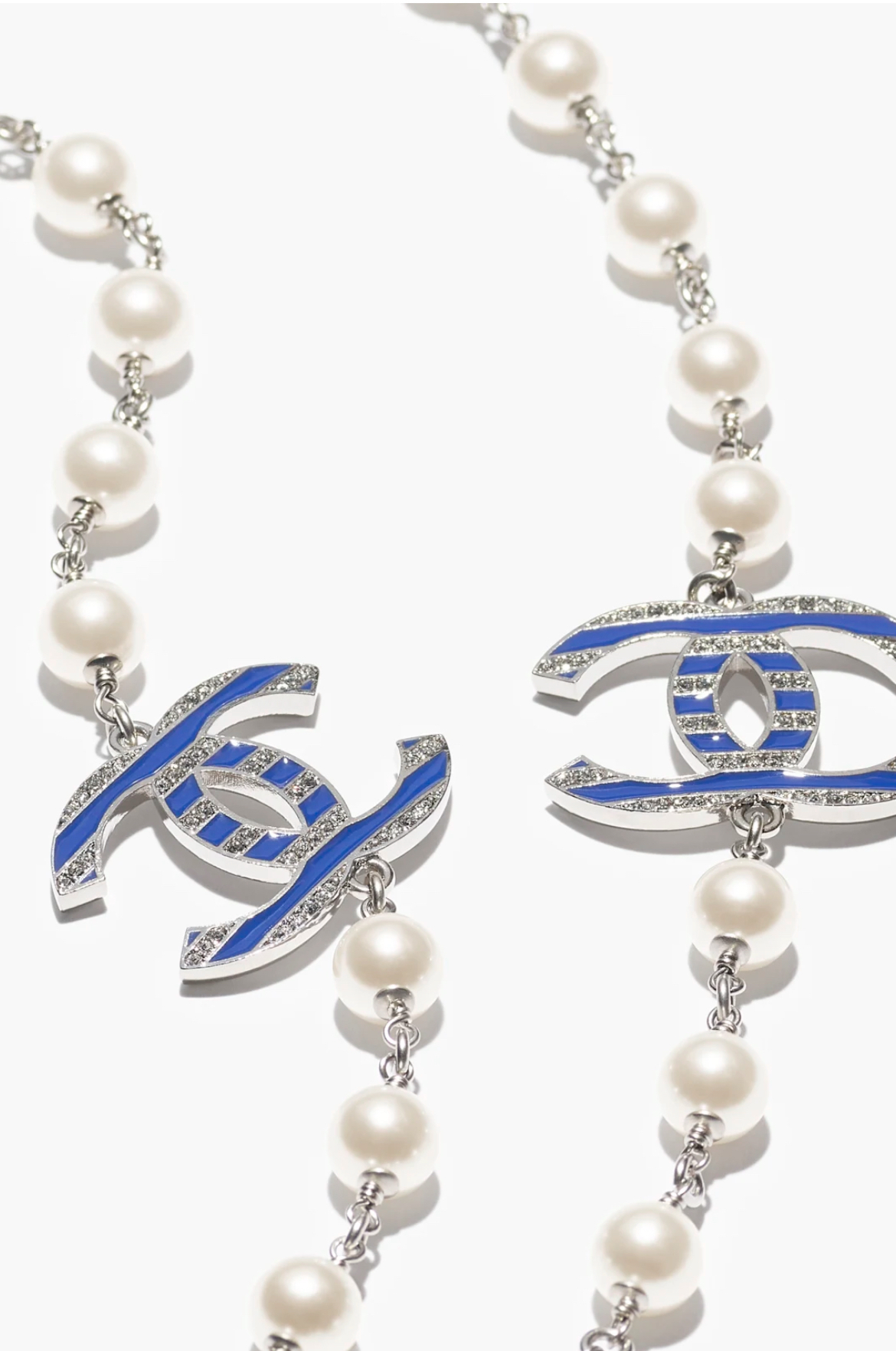 2025人気特価 CC ロゴ ランウェイ ネックレス CHANEL ロング パール ホワイト アクセサリー