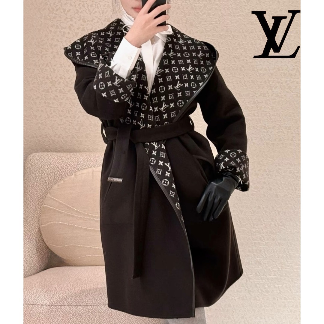 【シンプルお洒落♪】Louis Vuitton★フーデッドラップコート