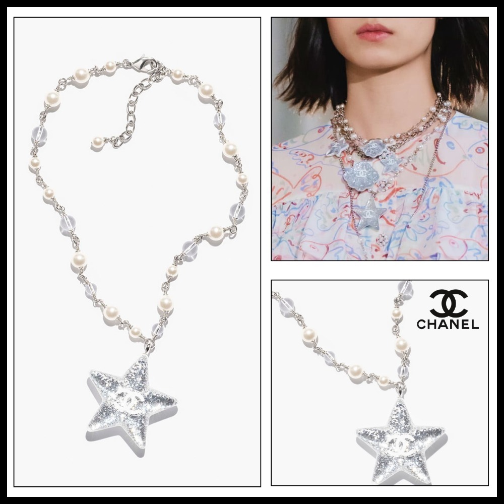 安心国内発送 25C【CHANEL】星がキラキラ☆ モチーフ ネックレス
