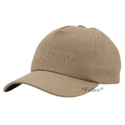 正規店買付【サンローラン】ロゴ ベージュ ベースボールキャップ ベージュ系 Saint Laurent(サンローラン) キャップ(レディース