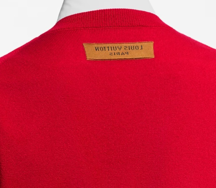 Louis Vuitton《LVエンボス カシミヤクルーネック》レッド 直営