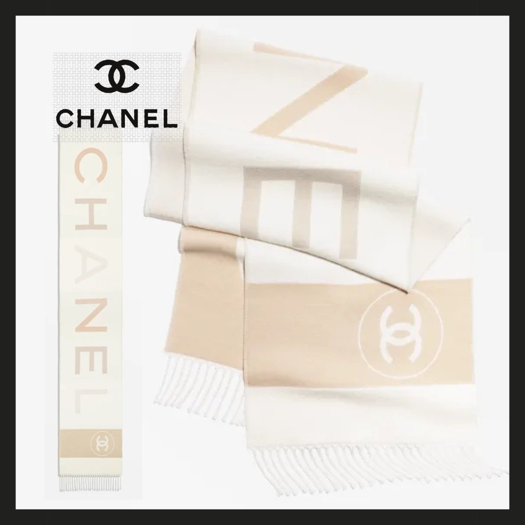 【どんなカラーにも◎】CHANEL マフラー・スカーフ 25C ベージュ