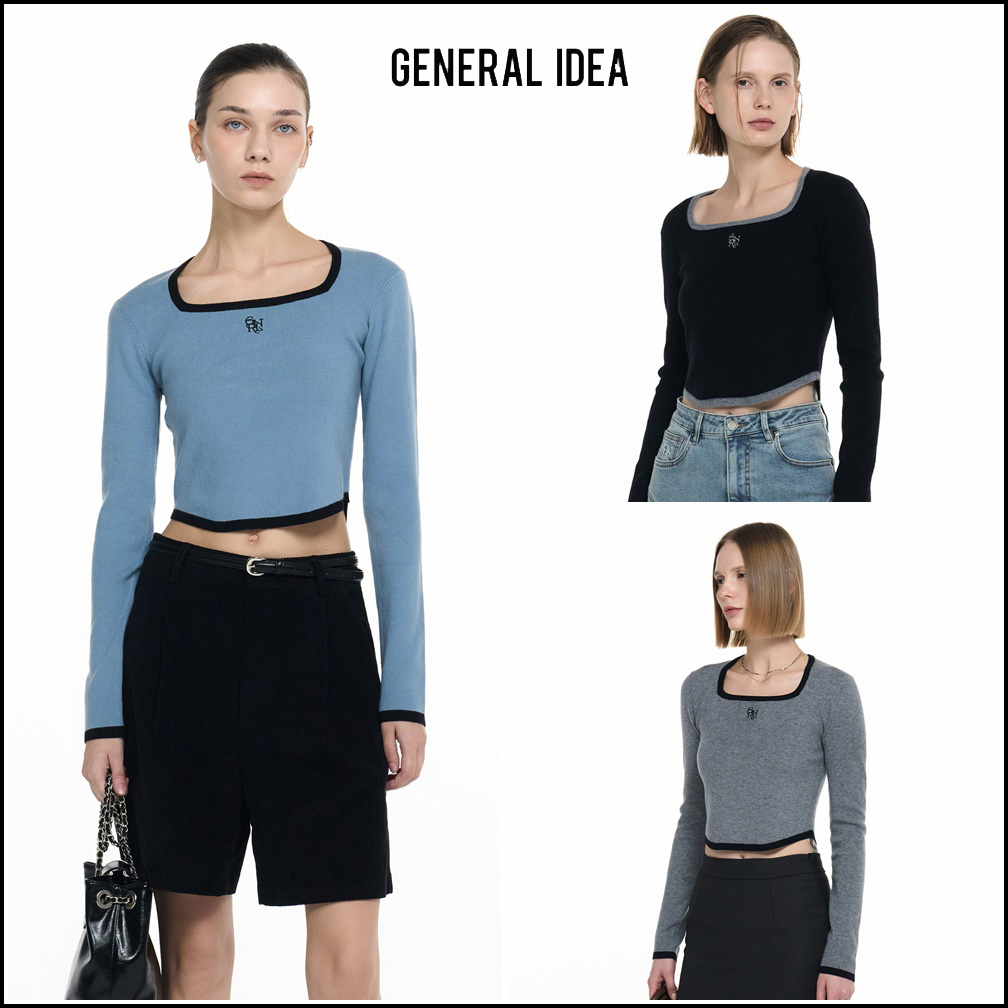 【GENERAL IDEA】Super-Fine Wool Square Neck Pullover