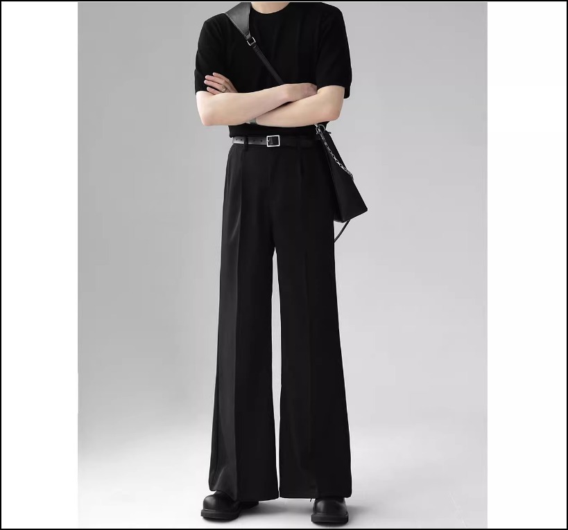 韓国 トレンド ルーズ ワイドパンツ スラックス フレアパンツ