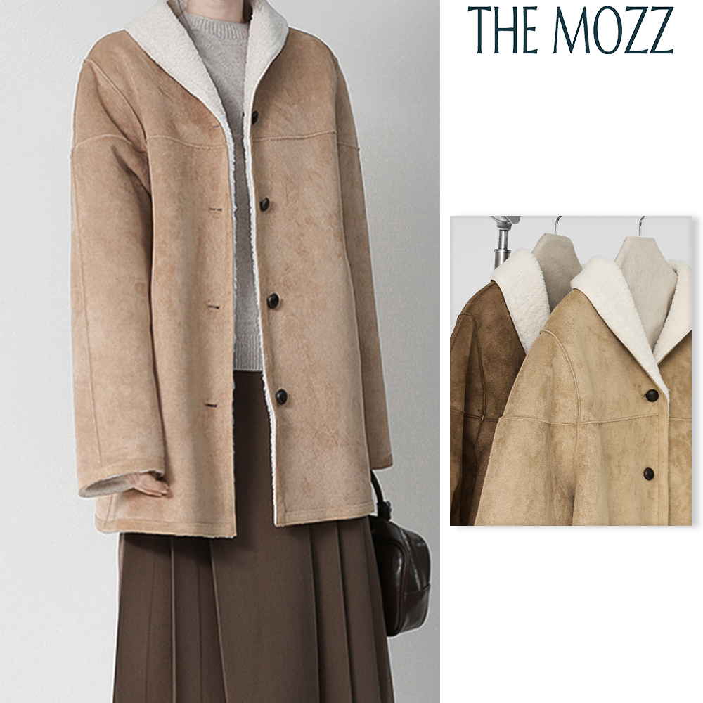 【THE MOZZ】Shawl Reversible Collar Loose Fit Mustang