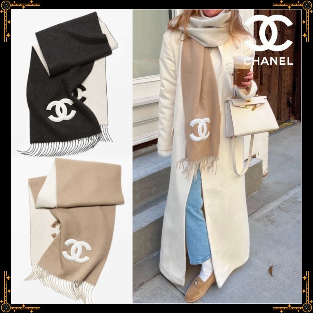 【リバーシブル★】CHANEL - ロゴデザイン スカーフ