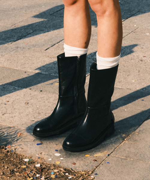 ロングブーツ SALT AND CHOCOLATE Round toe wide middle boots 412246023 35c