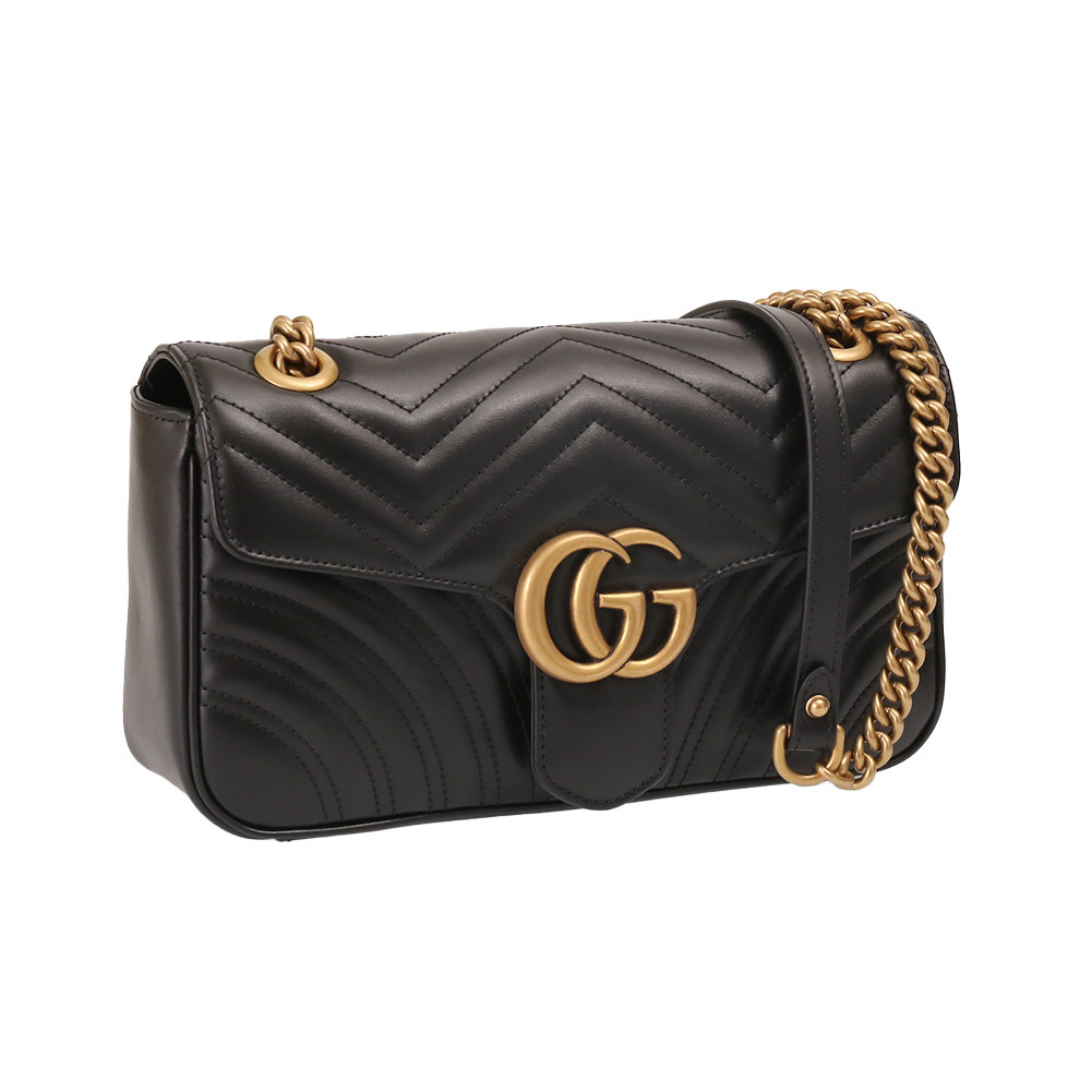 GUCCI(グッチ)GGマーモント スモールショルダーバッグ(ブラック)