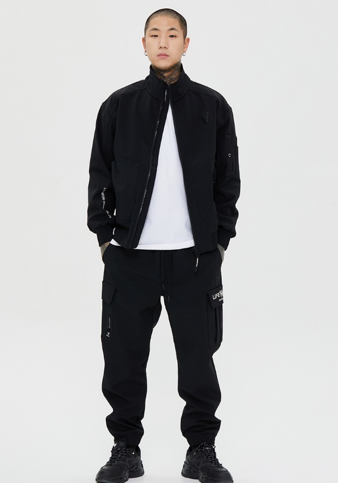 ☆Life Work☆Bonding high neck zip-up jacket