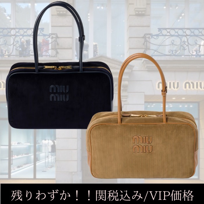 VIP価格【MIUMIU】コーデュロイ トップハンドル ボー バッグ
