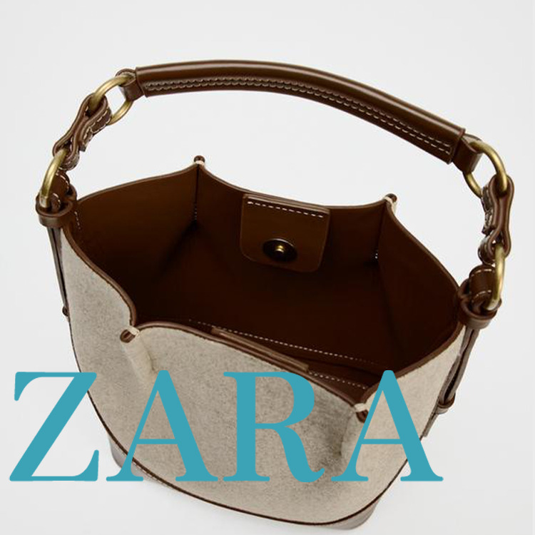 【ZARA】ステッチバケットバッグ | 6201/510