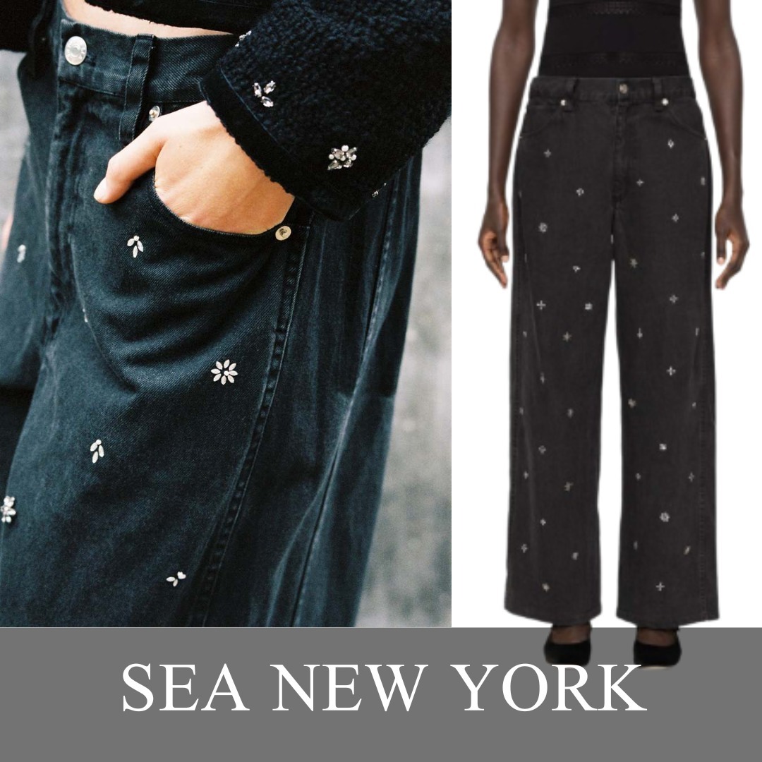 SEA NY★ラインストーン Balaジーンズ ブラック★送関込み
