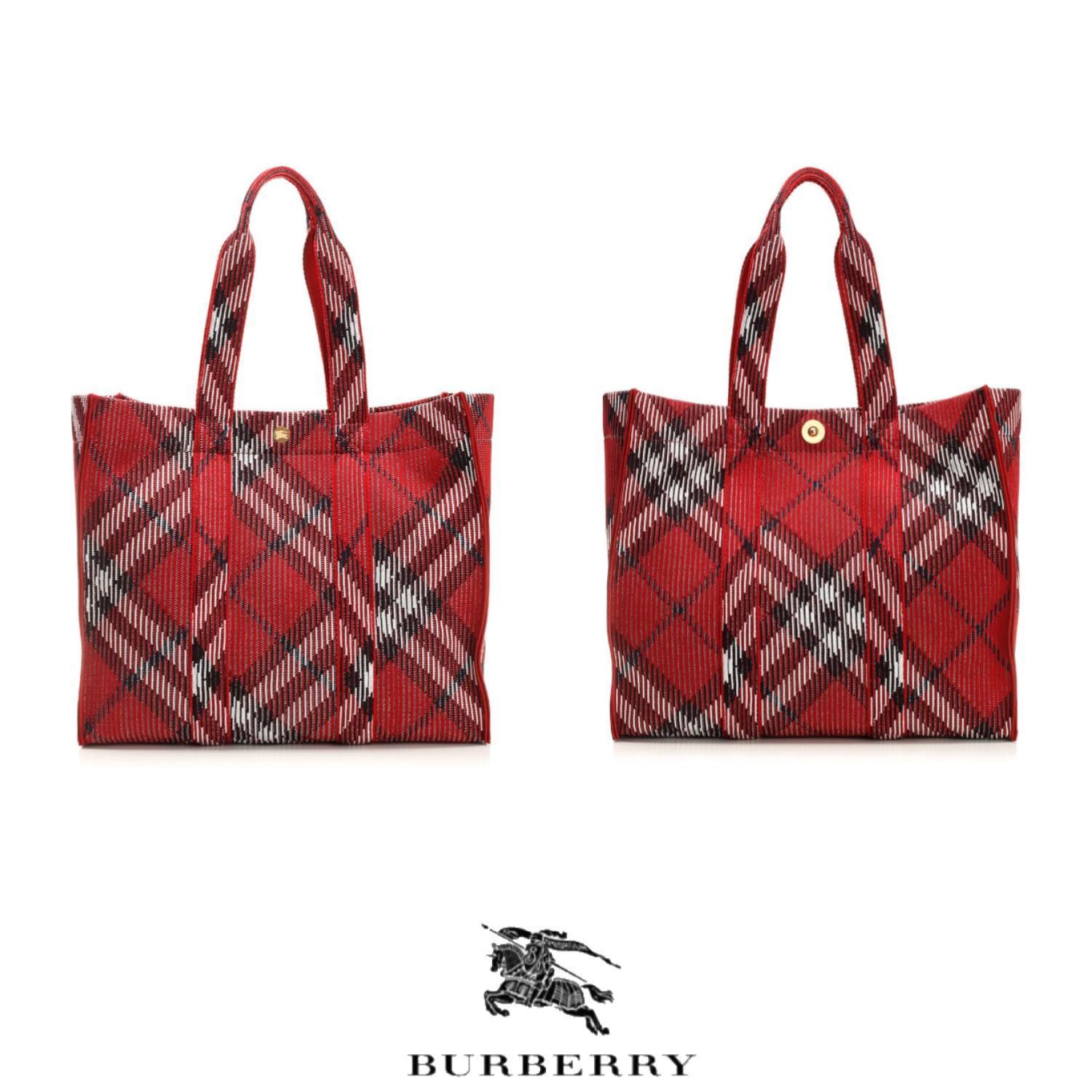 おすすめ☆大人気【Burberry】 ファブリックトートバッグ