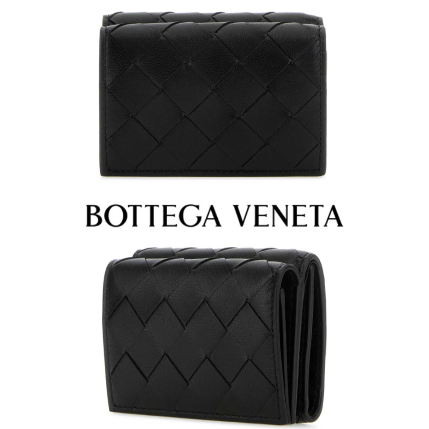 おすすめ【Bottega Veneta】 ブラックナッパレザーウォレット