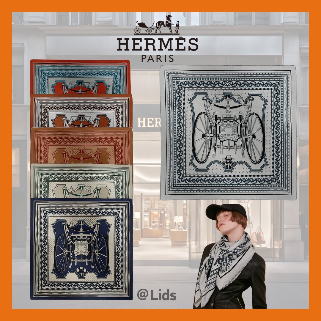 【包み込む】HERMES カレジェアン 《四輪馬車の車輪・バンダナ》
