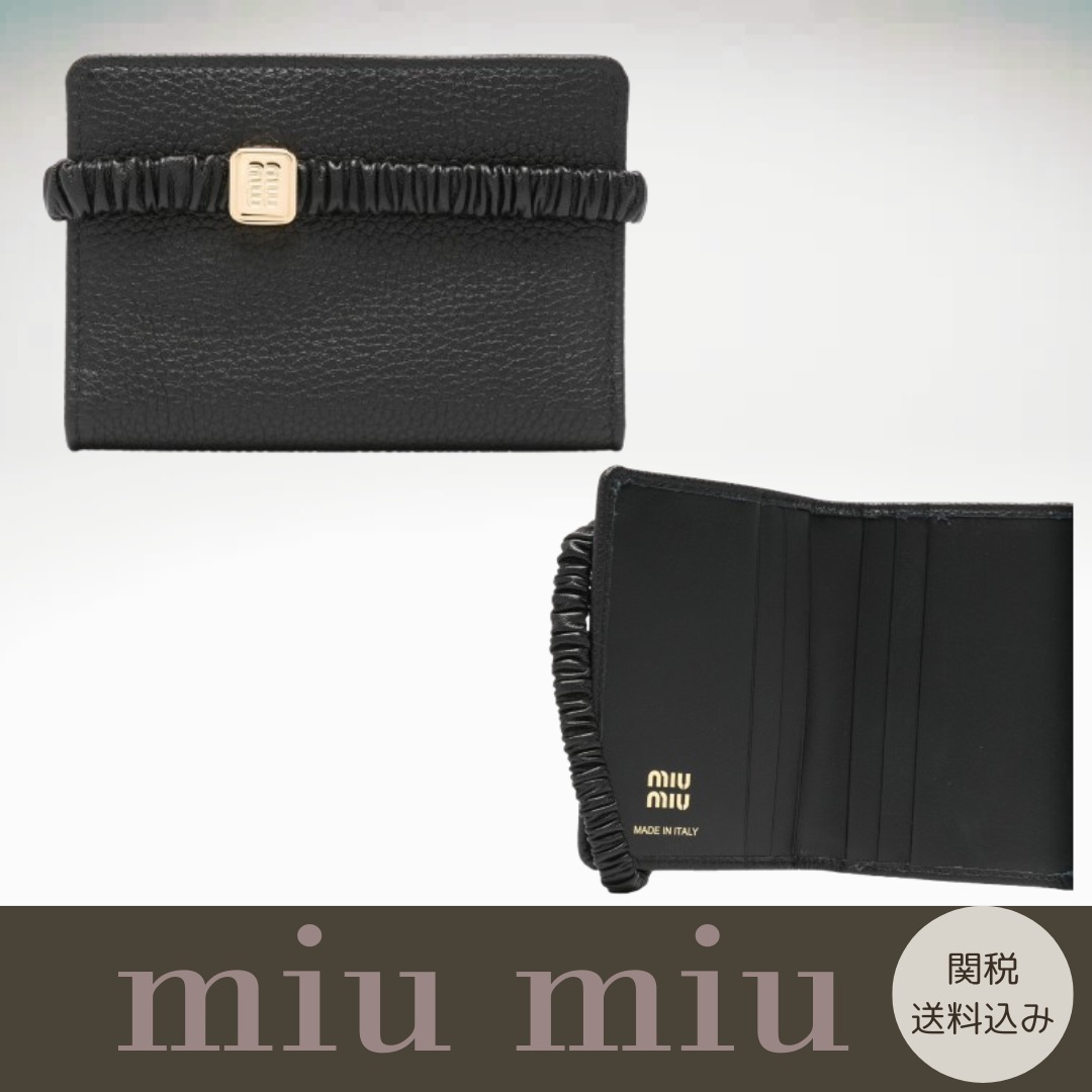【Miu Miu】ロゴプレート マテラッセ エフェクト ウォレット