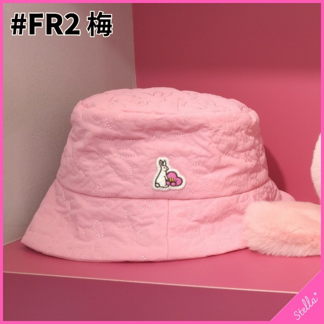 ■#FR2 梅■Reversible Rabbits Nylon Quilting Hat★完売前に！