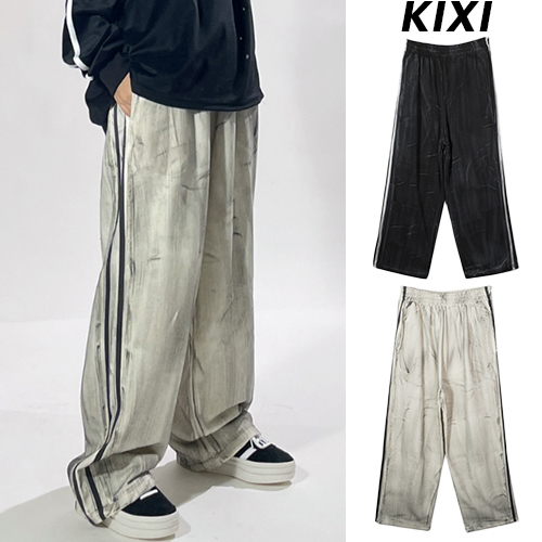【KIXI】★(UNISEX) Dirty Banding Track Pants