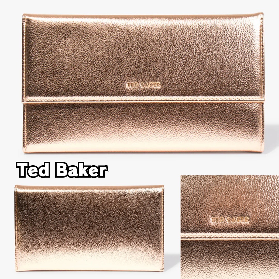 ロゴ【Ted Baker】Rayya メタリック トラベル ウォレット 長財布 Ted Baker☆ Rayya メタリック トラベル ウォレット【英国発