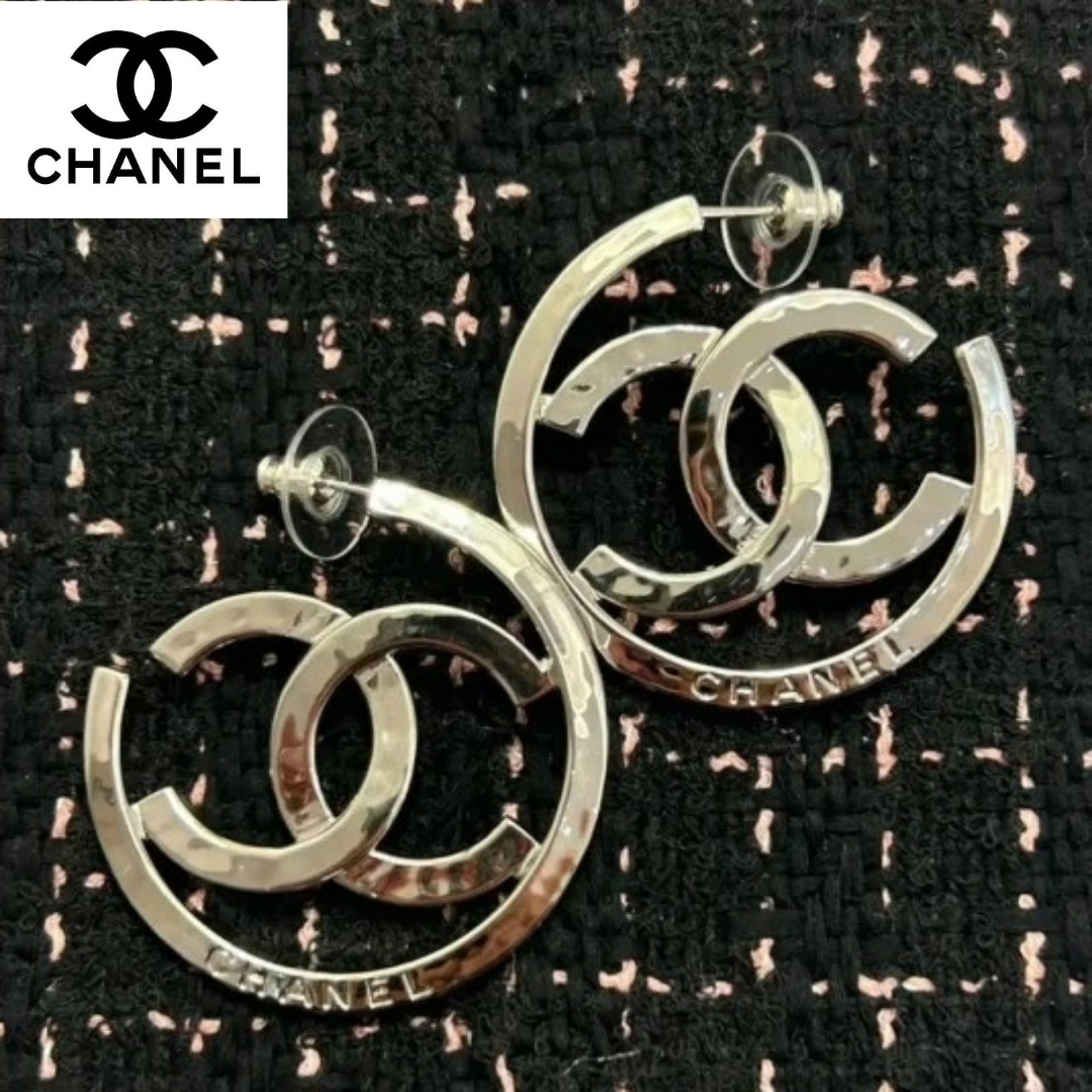 【CHANEL】25C CCマークがきらめく◎シャネルピアス シルバー