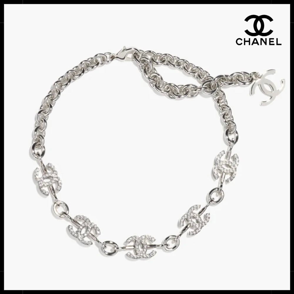 【首元に輝き♪】CHANEL チョーカー ネックレス CCロゴ シルバー