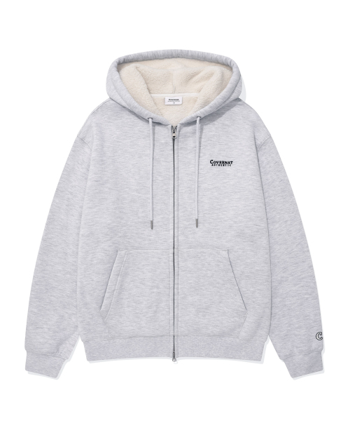 パーカー・フーディ COVERNAT Small Authentic Boa Hoodie Zip-up Heather Gray CO24