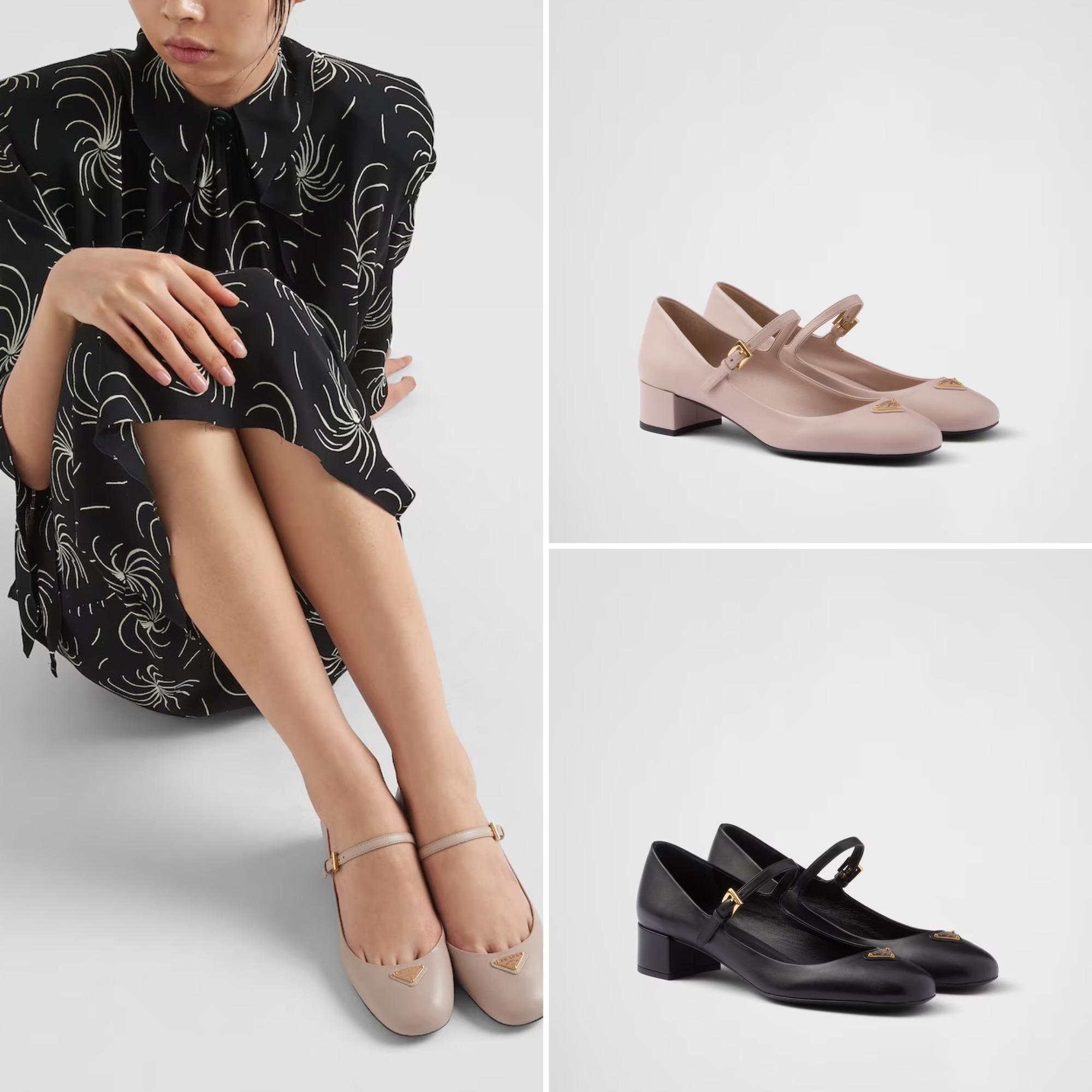 《送料無料》PRADA Nappa leather Mary Jane pumps
