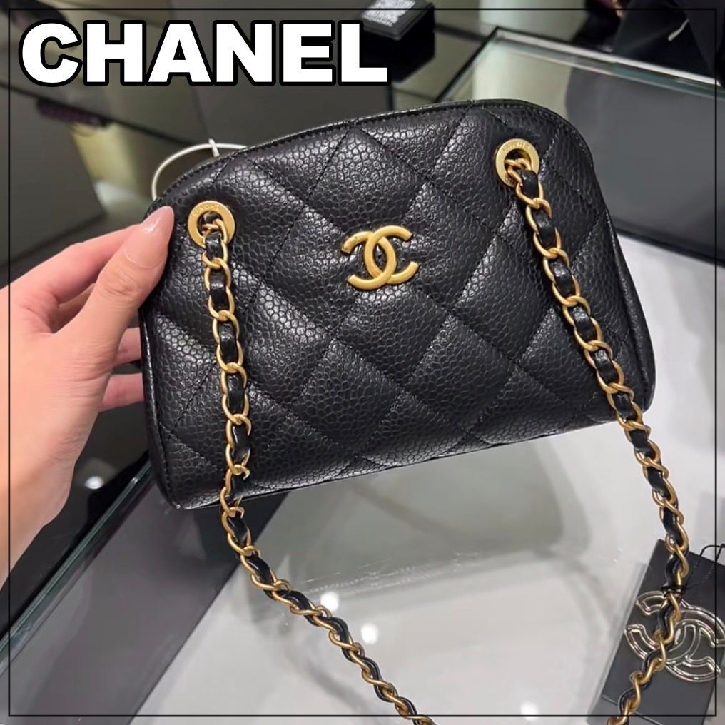 CHANEL 24K《優しいフォルム♪》スモールボウリングバッグ BK