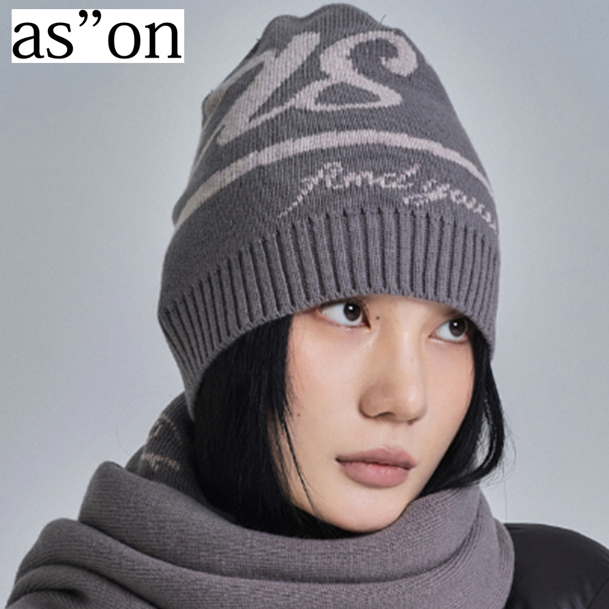 ★as''on★CREW BEANIE / CHARCOAL★正規品/韓国送料込