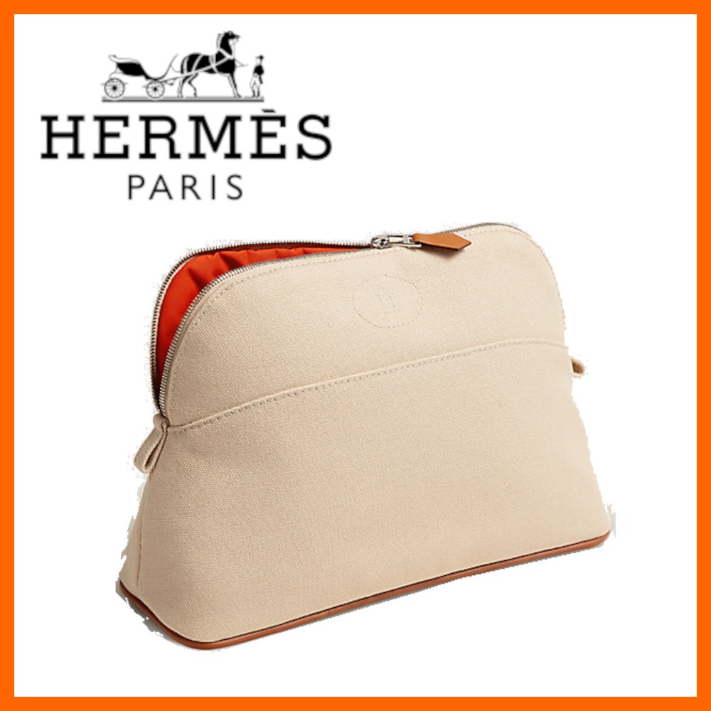 【お化粧ポーチ♪旅行にも♪】Hermes ボリードポーチ MM