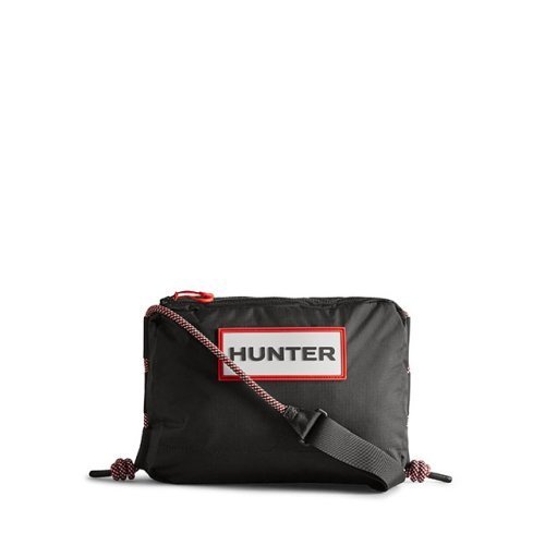 バッグ・カバンその他 HUNTER UNISEX Travel Ripstop Sacoche Black Red Box Logo UBC1