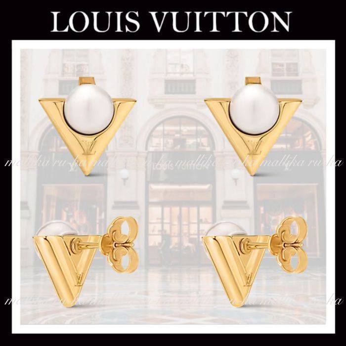 直営店買付☆【LV】シングル ピアスV フォー ヴィトン