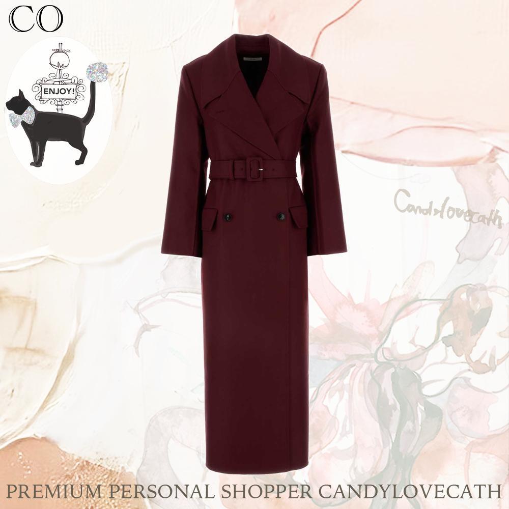 コート CO Burgundy Wool Coat