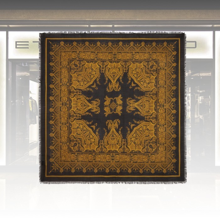 【★完売必至★】ETRO ☆ プリント シルク＆カシミア ショール