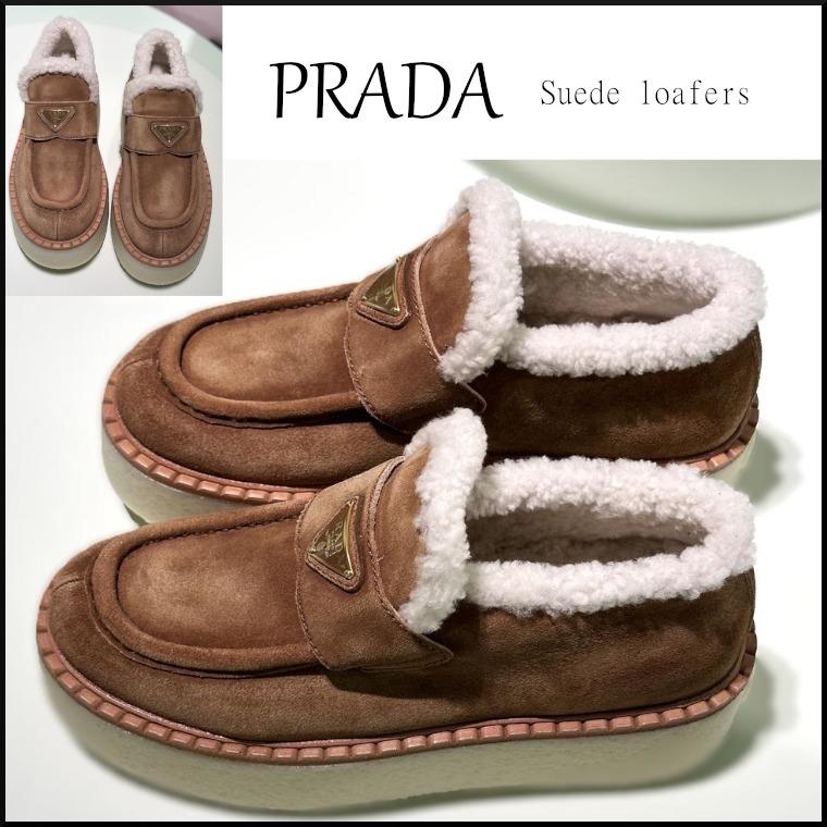 PRADA＊Suede loafers シアリング スエードローファー＊送料込