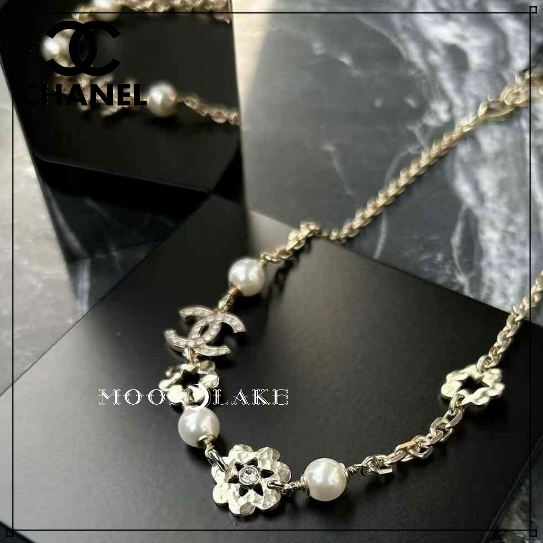 ≪25C★≫CHANEL. ネックレス パール お花モチーフ