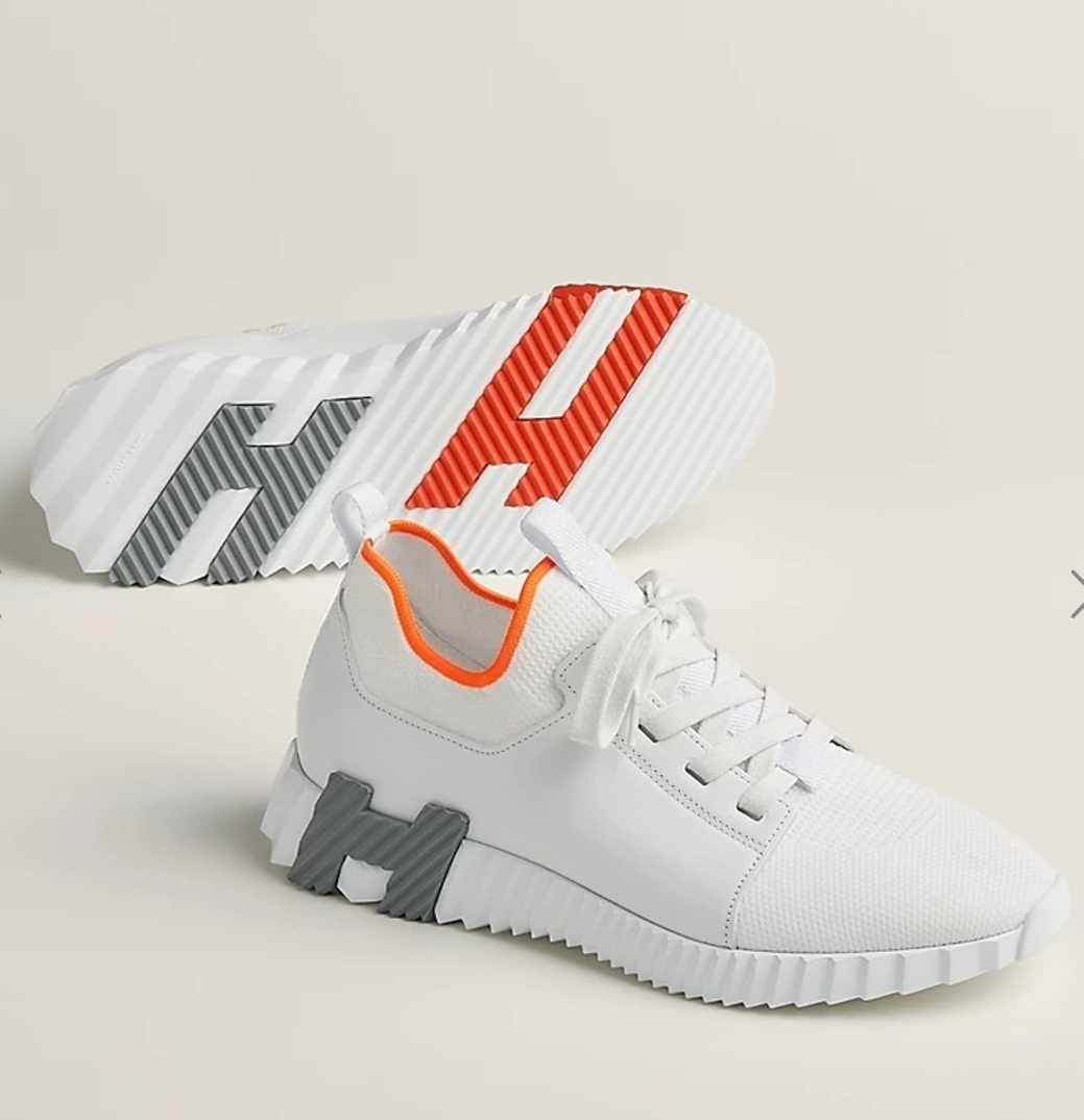 HERMES 《オレンジのラインが素敵》メンズスニーカー デパール