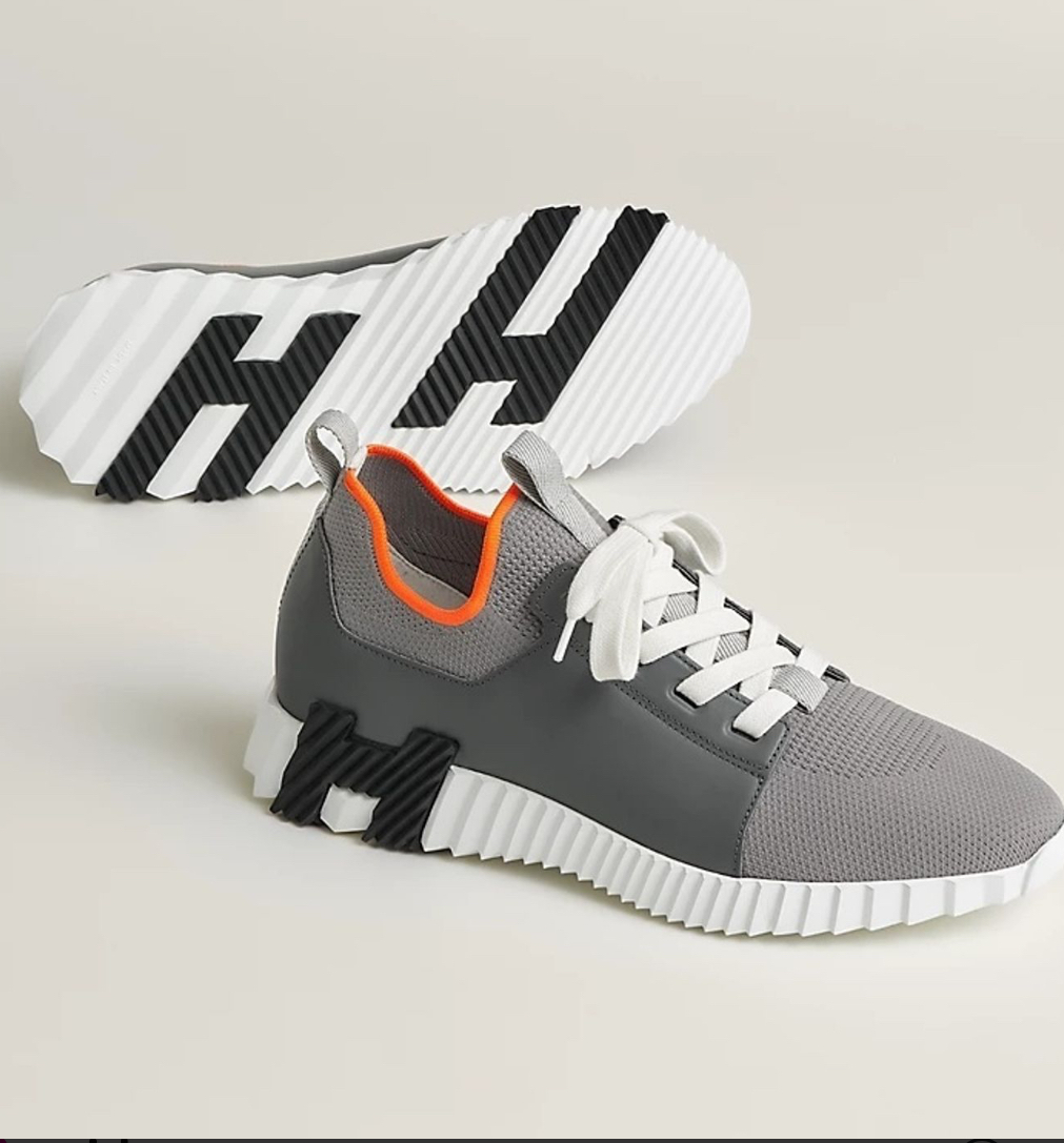 HERMES 《オレンジのラインが素敵》メンズスニーカー デパール