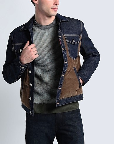 関税送料込【DSQUARED2】ダウンジャケット デニム ベロア ロゴ