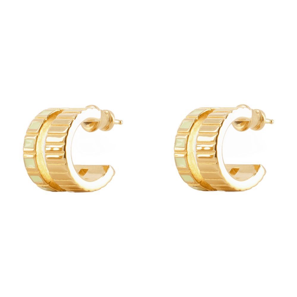 イヤリング Mini Slot Earring - Ivi - Egg Shell - Or