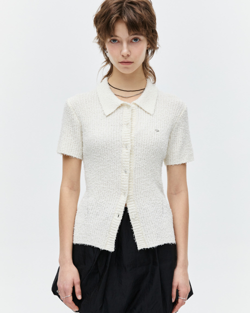 アウターその他 Fallett Boucle Summer Knit Cardigan Ivory FA2402KT06IV