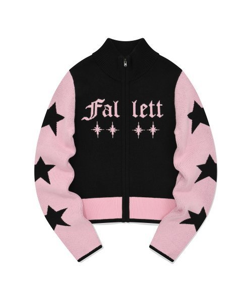 アウターその他 Fallett Star color block knit zip-up pink FA2303KT01PI