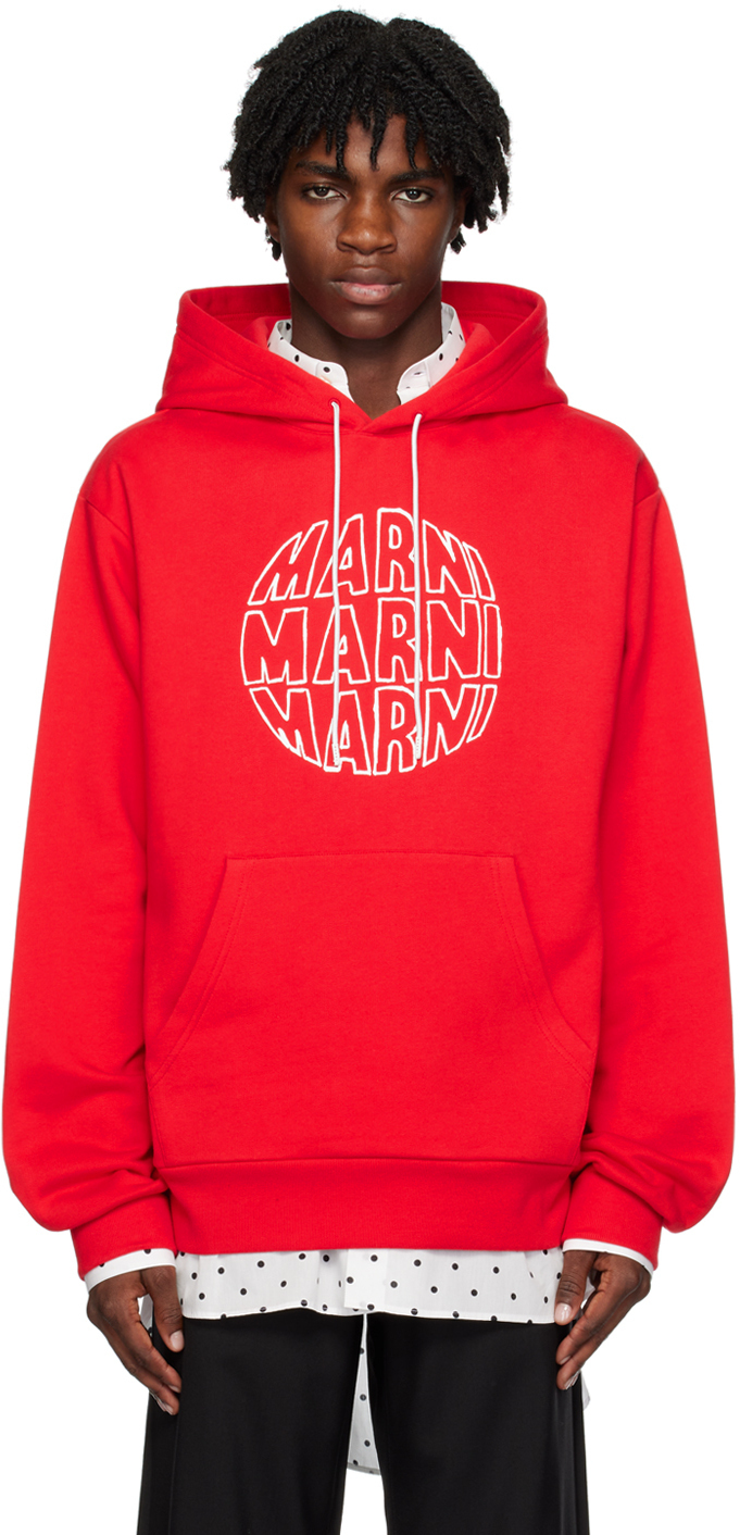【関税込み】Marni レッド プリント フーディ