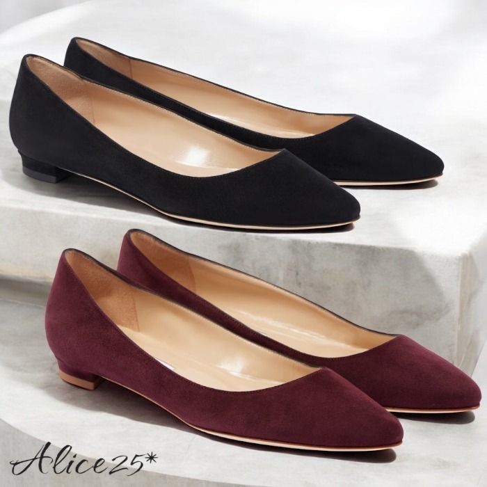 Manolo Blahnik☆ギブフラ スエード バレエフラット シューズ ネイビー（紺）系 Manolo Blahnik(マノロブラニク) フラット