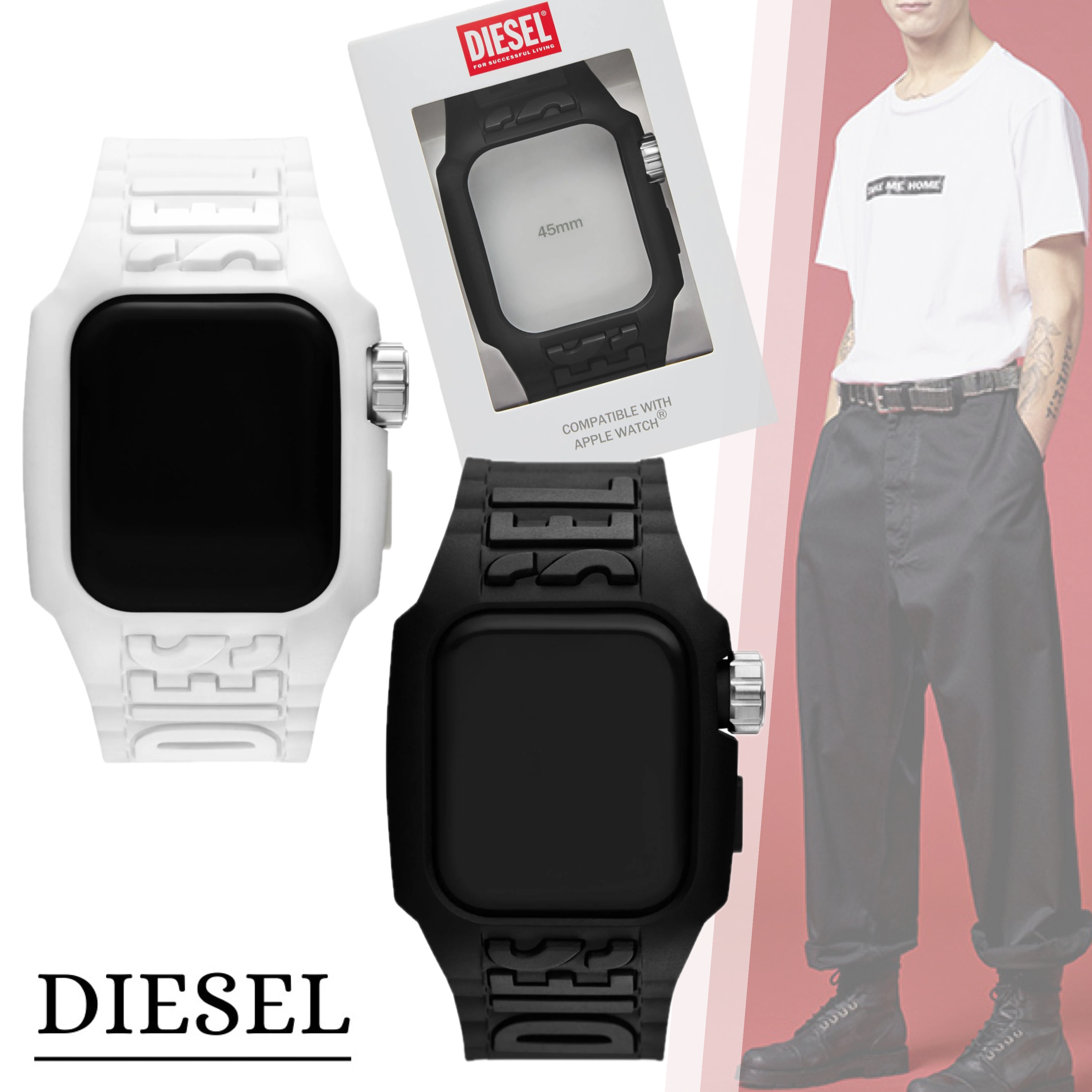 国内直営★存在感【DIESEL】Apple Watch用バンド 送料込