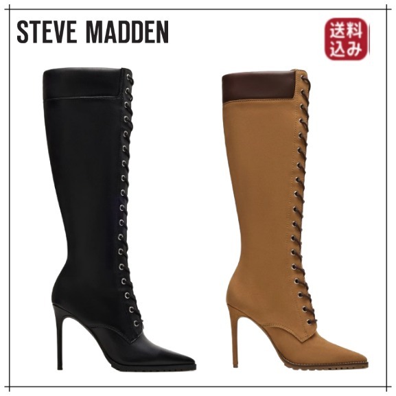 （US発）STEVE MADDEN UTILITY レザーニーハイブーツ